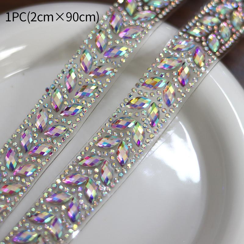 Rhinestone Chain Ab Color Horse Eye Crystal Rhinestone Ribbon For Diy Shoes Bags Dresses Decoration