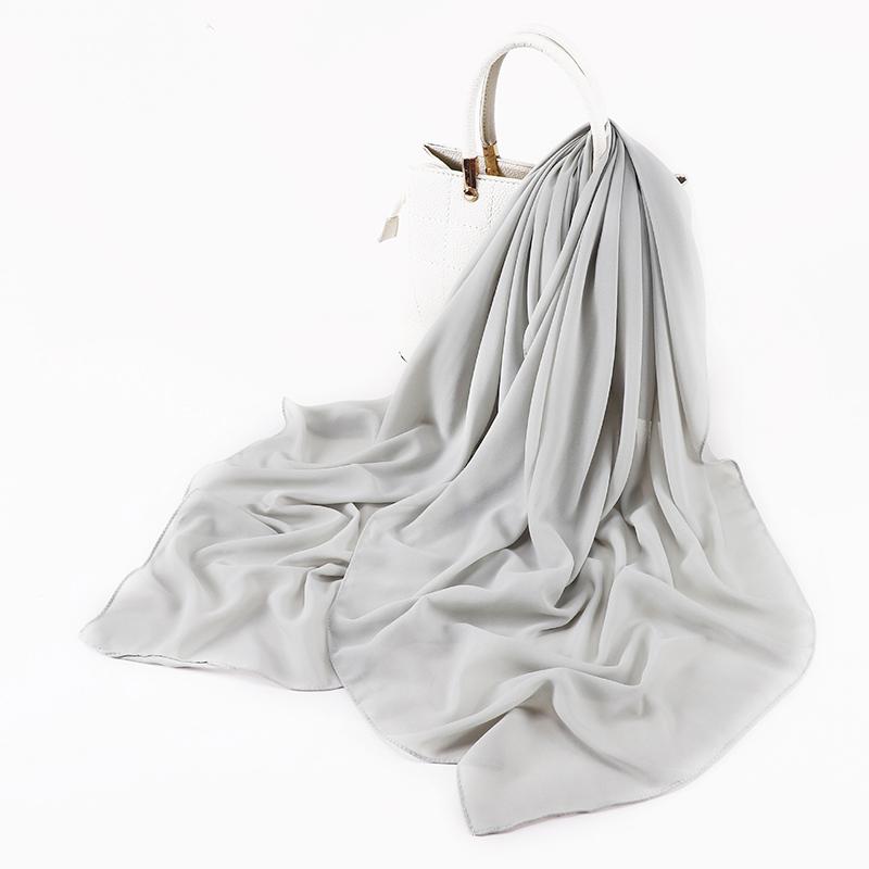 Muslim Chiffon Hijab Scarf for Women Big Solid Color Head Wrap for Women Hijabs Scarves Ladies Muslim Veil Jersey Hijabs Turban