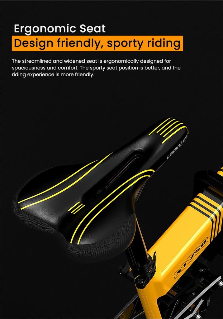 Foldable electric bicycle LANKELEISI XT750 Sport ,500W motor, a 48V 12.8Ah battery, a top speed of 35 km/h, a range of 110km, and 26*2.35 inch tires.