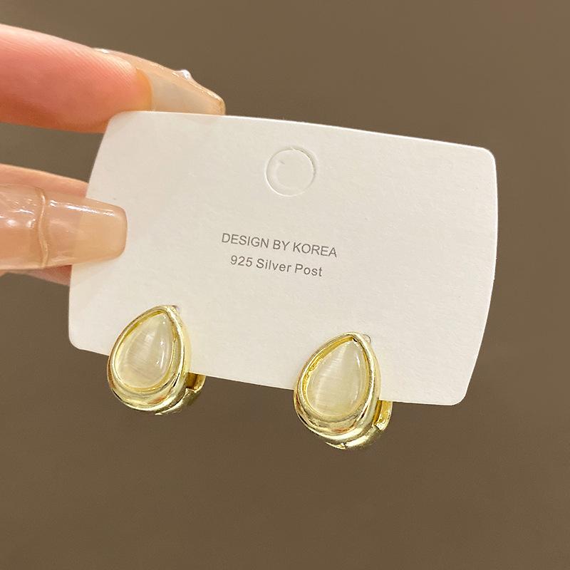 Опаловые серьги-капли, женские двусторонние серьги для ушей