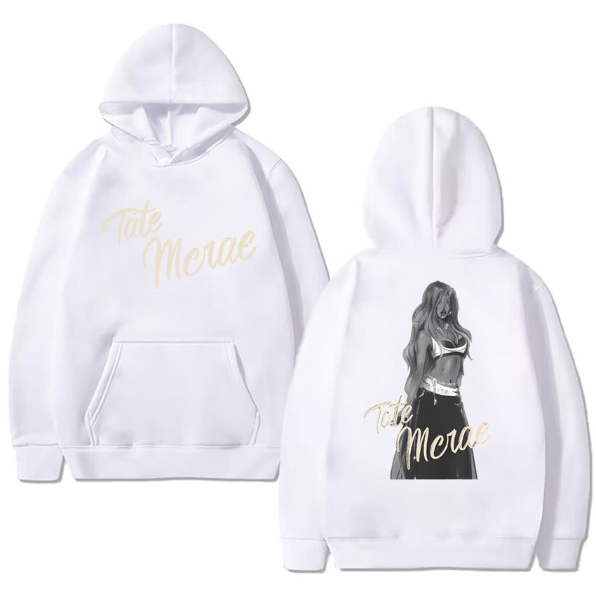 New in Tate Mcrae Tour 2025 Double Sided printed Hoodie Unisex harajuku fashion Sweatshirt Men women Fleece Long sleeve pullover