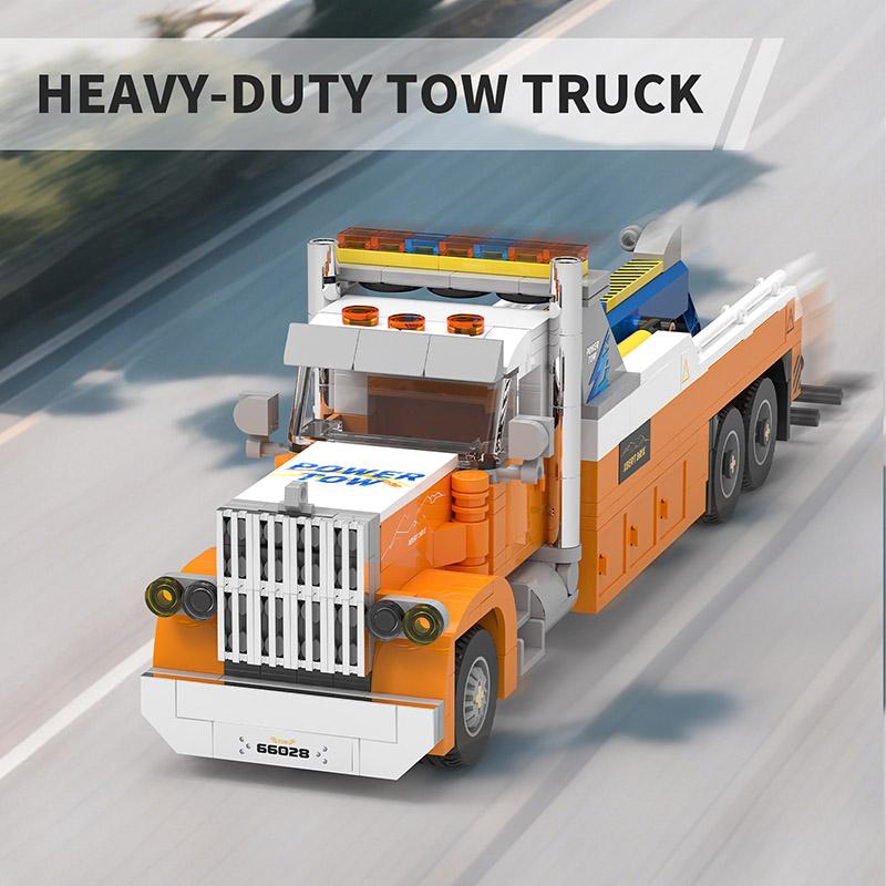 Technical City 449pcs Heavy-duty Tow Truck Model Building Blocks Set Highway Trailer Truck MOC Car Toys For Children Boys Gifts