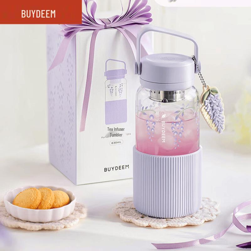 Buydeem Wisteria Series 630ml High Borosilicate Glass Cup