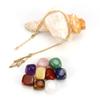 Crystal Rough Stone Handmade Adjustable Stainless Steel Metal Bamboo Mesh Pocket Necklace Woven Pendant N683