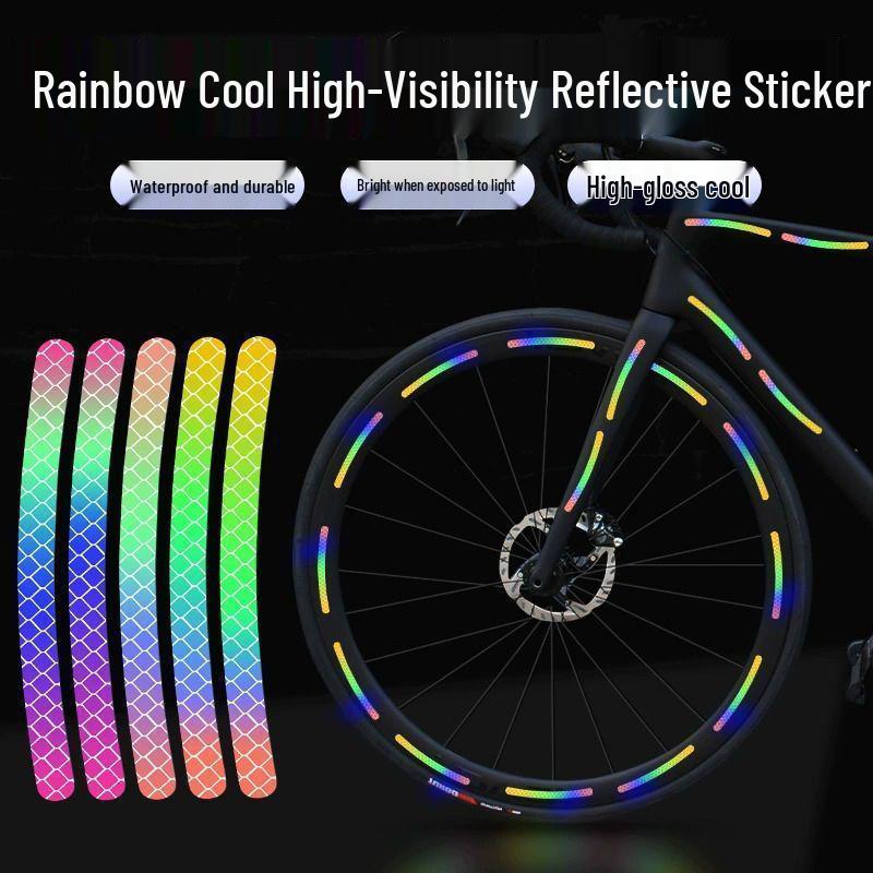 Seven-Color Reflective Tire Warning Sticker for Car, Bicycle, and Scooter