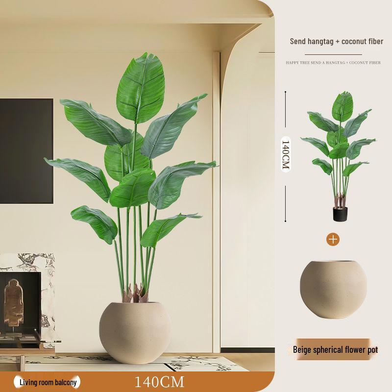 Large Faux Bird of Paradise Tree - Indoor Living Room Floor-Standing Luxury Green Plant Decor