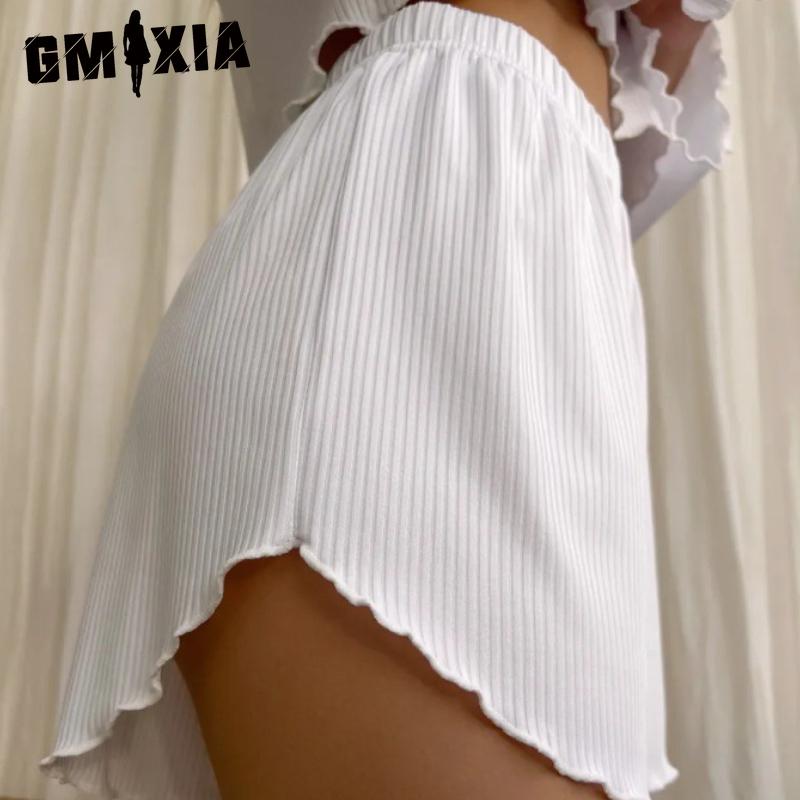 GMXIA Long Sleeve Shorts Autumn and Winter O-Neck Pajamas Two Piece Women's Home