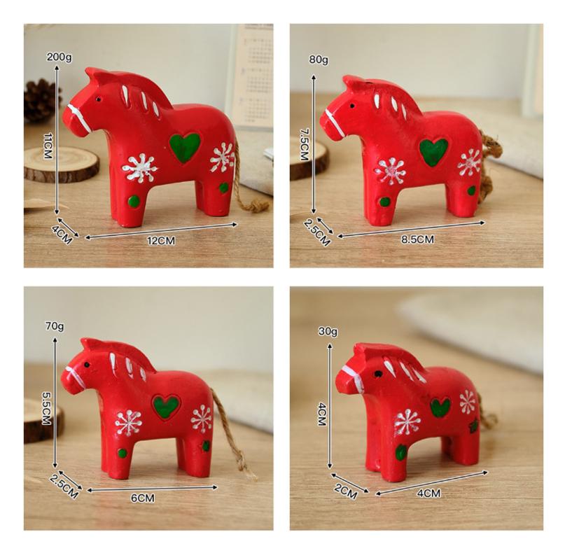 Nordic Retro Painted Wooden Horse Ornament Swedish Dala Horse Statue Desktop Crafts Creative Lucky Horse Decorations Home Decor