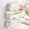 Punch Free Magnetic Storage Box Wall Mounted Tissue Dispenser Refrigerator Organizer  Kitchen