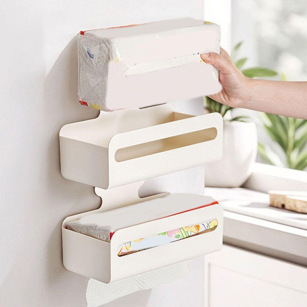 Punch Free Magnetic Storage Box Large Capacity Tissue Dispenser Refrigerator Organizer  Bathroom