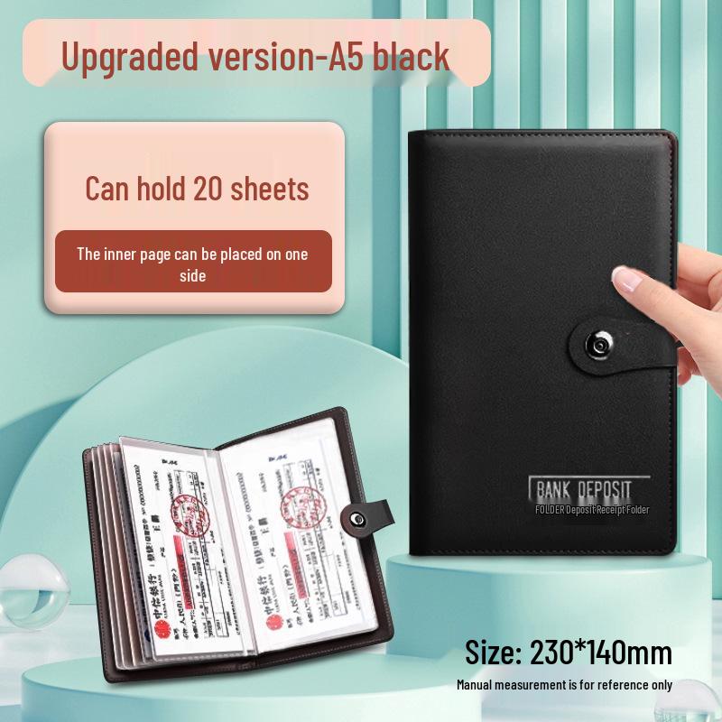 Multifunctional Large Deposit Certificate and Money Holder Clip for Bank Use