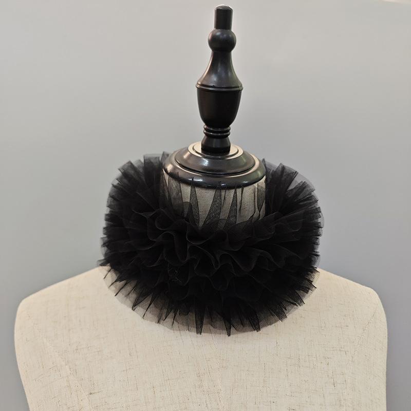 Puffy Multi-layer Pleated False Collar Colorful Shirt Sweater Mesh Ruffle Stand Collar Detachable Decorative Cosplay Collar