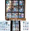 Christmas Snowflake Snowman Window Clings With Static Electricity For Holiday Decor