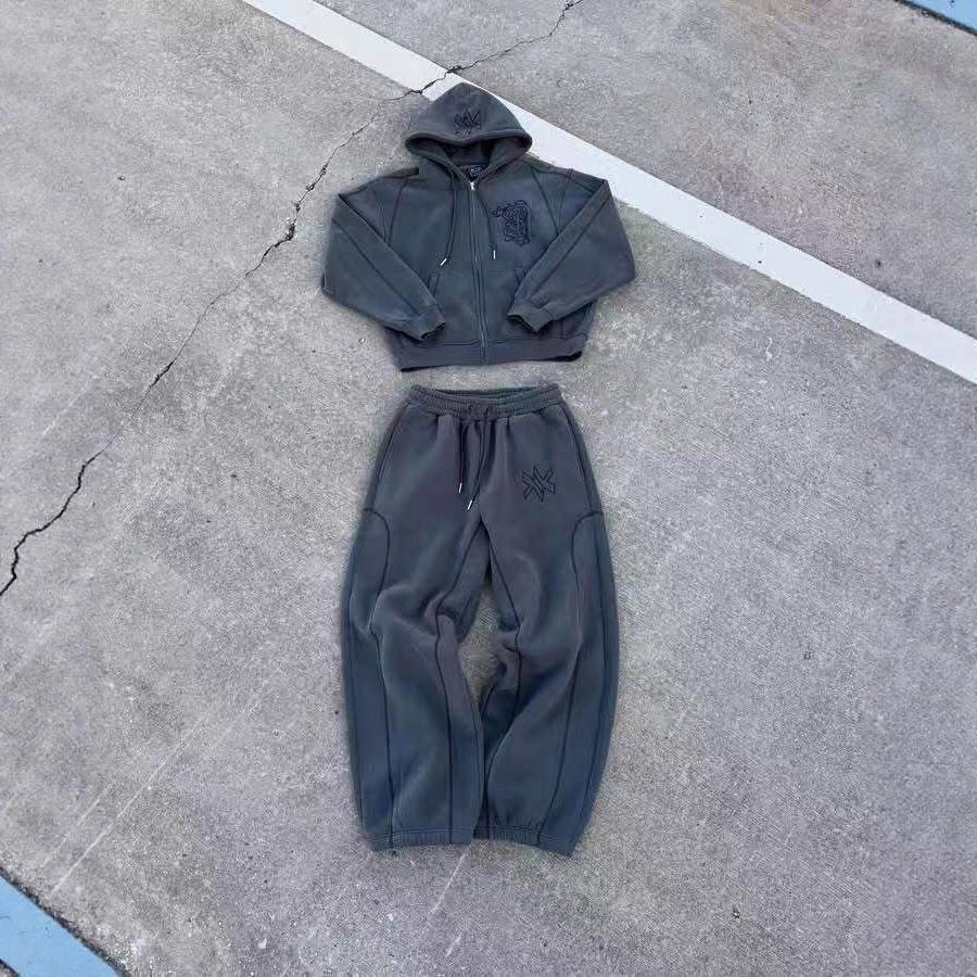 Autunno e inverno europeo, americano hip-hop tendenza street casual stampa lettere strada uomo e donna cerniera con cappuccio maglione Y2K all'ingrosso