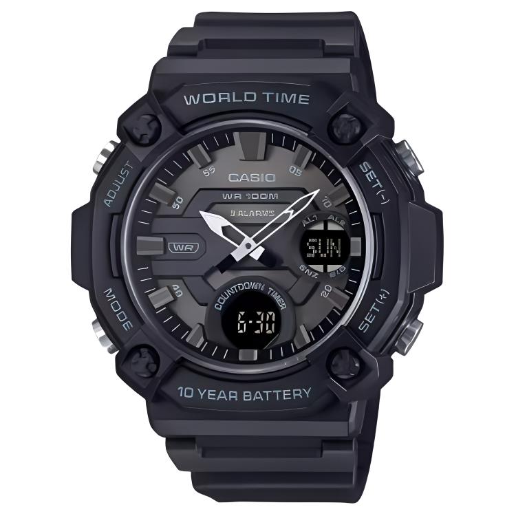 CASIO Standard Collection Quartz Movement Resin Strap Watch Men s Watches Gray Dial AEQ-120W-1BV Gray Dial