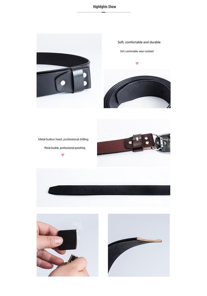 Western Cowboy Double Gun Zinc Buckle Cowhide Belt for Men - Casual Adult Style