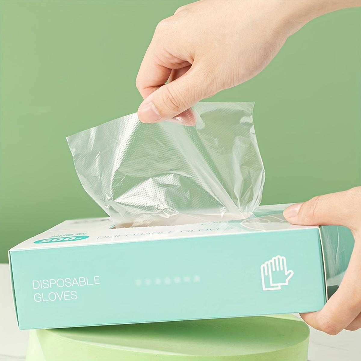200 шт. Одноразовые перчатки Пластиковые перчатки Прозрачные Экологичные Перчатки для уборки Для DIY Готовки Кухонные принадлежности в коробке 200pcs