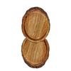 Table Decor Round Shape Wooden Serving Tray for Home and Kitchen, Set of 2