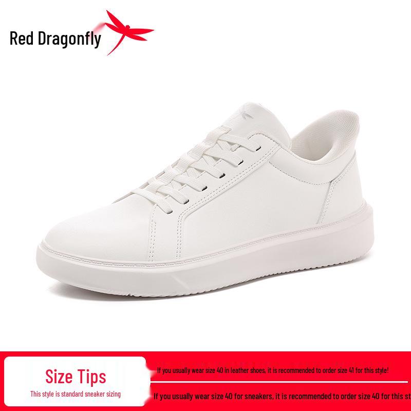 Flash Wear: Red Dragonfly Men s Autumn/Winter Black Slip-On Casual Leather Shoes 44 белый