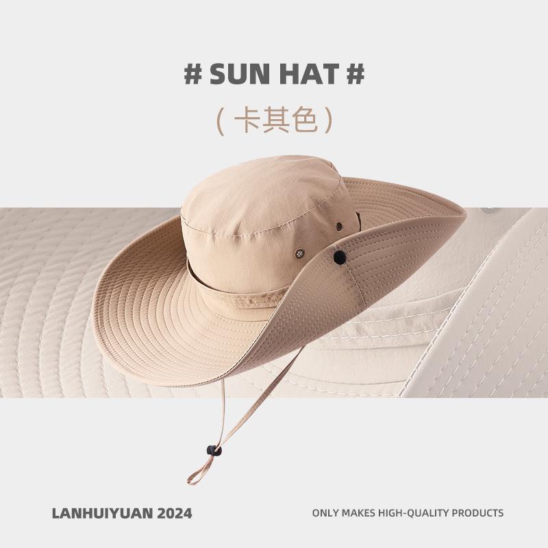 Denim bucket hat women's summer outdoor mountaineering sun protection hat men's 12 big brimmed sun hat fishing camping