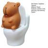 Mini Cartoon Capybara Figurine Cute Capybara Sitting on Toilet Miniature Decoration for Home Office Desk Car Dashboard Decor