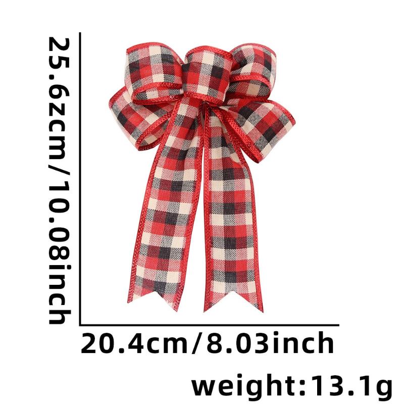 Red Christmas Ribbon Bows Hanging Decorations Bowknot Gift Christmas Tree Ornaments Xmas Party Decor New Year