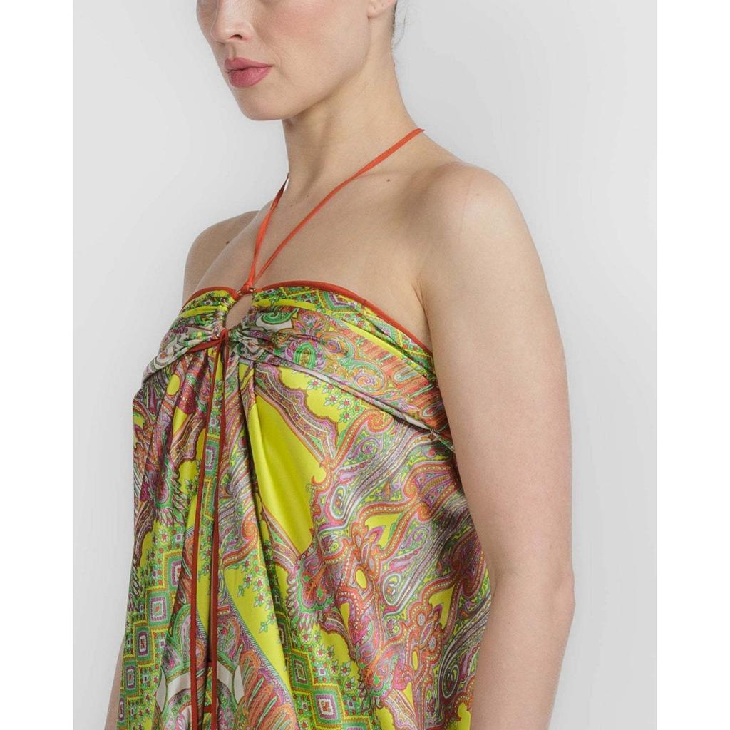 Women's 2 Piece Outfit Sexy Halter Printed Cami Top + Casual Loose Wide Leg Pants Set For Women