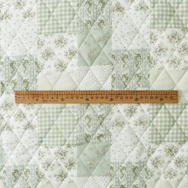 0.5m/1m/2m French Floral Quilted With Cotton Fabric for Winter Jackets, Quilts, Blanket Storage Bags Handmade DIY Sewing Fabrics