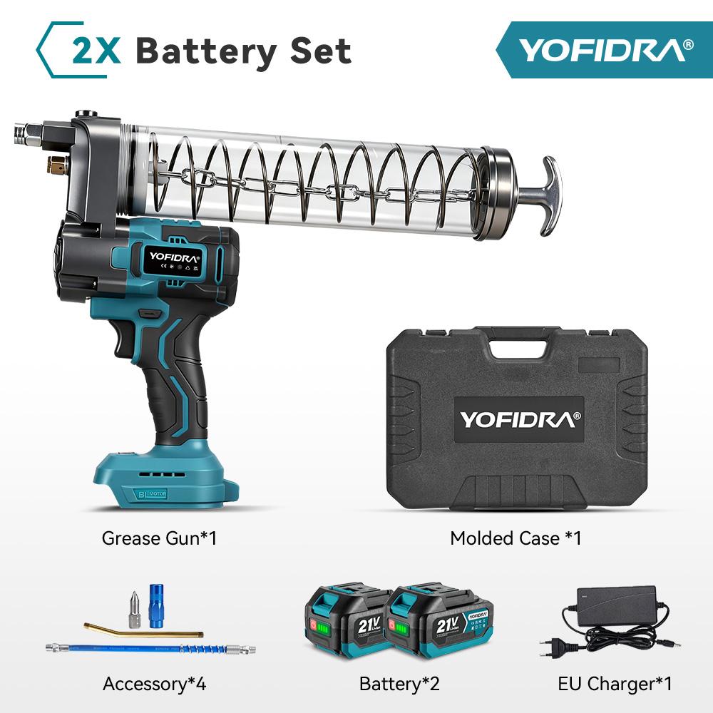 Yofidra 15000PSI 103Mpa Electric Grease Gun High Pressure Lubricating Oil Injector Machine Grease Gun For Makita 18V Battery Pin