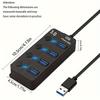 With Switch USB 3.0 Hub 5Gbps High Speed Multiple Expander Hub Multi USB Splitter  Docking Stations