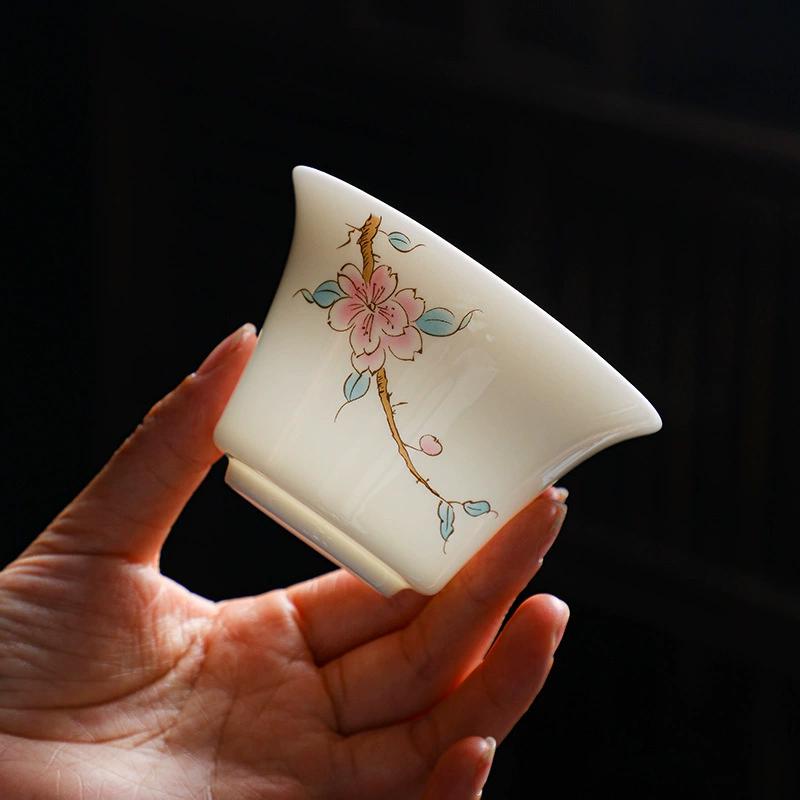 Tuopai High-Grade Suet Jade Porcelain Kung Fu Tea Set