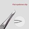 Black Slanted Flat Stainless Steel Eyebrow Tweezers for Makeup and Beauty