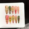 10 Pcs Black Stiletto Handmade Press On Nails Spicy Girl Wearable Fake Nails Stick On False Nail Tips