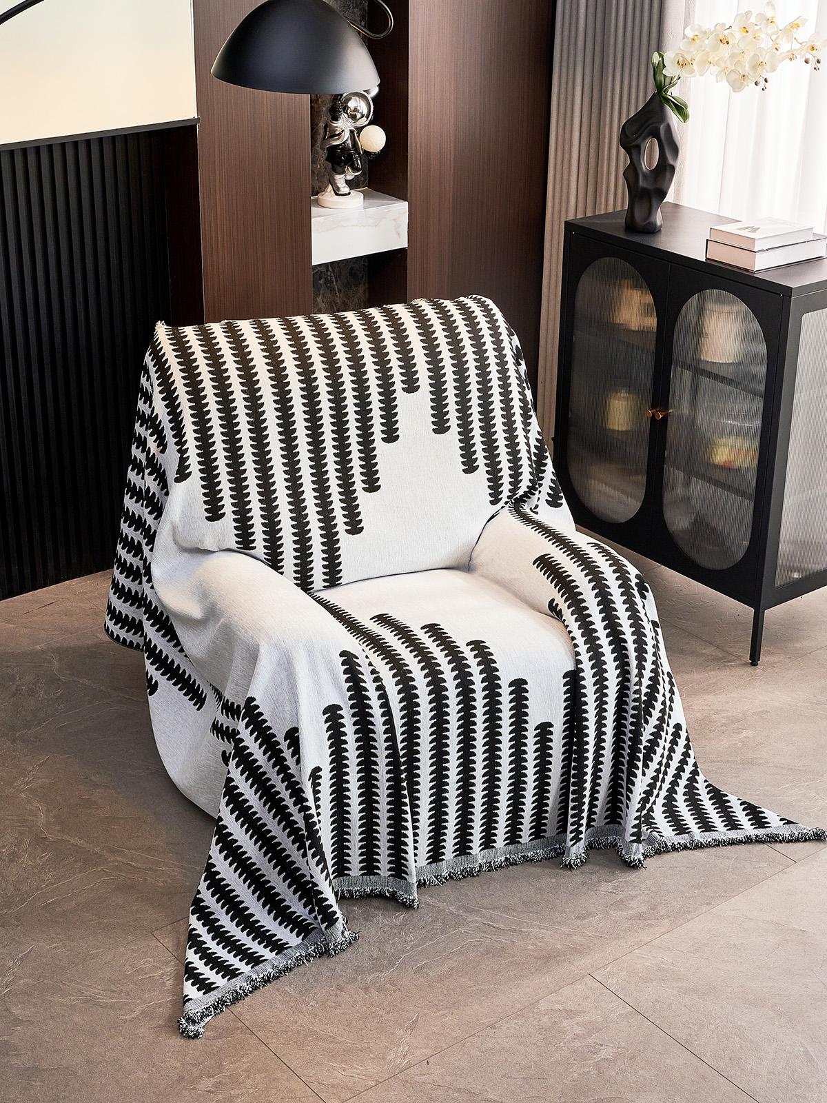 

1 шт. минималистского шениллового чехла для дивана, устойчивой к царапинам от кошек, в вертикальную полоску, подходит для спальни, выкл. 130x180cm