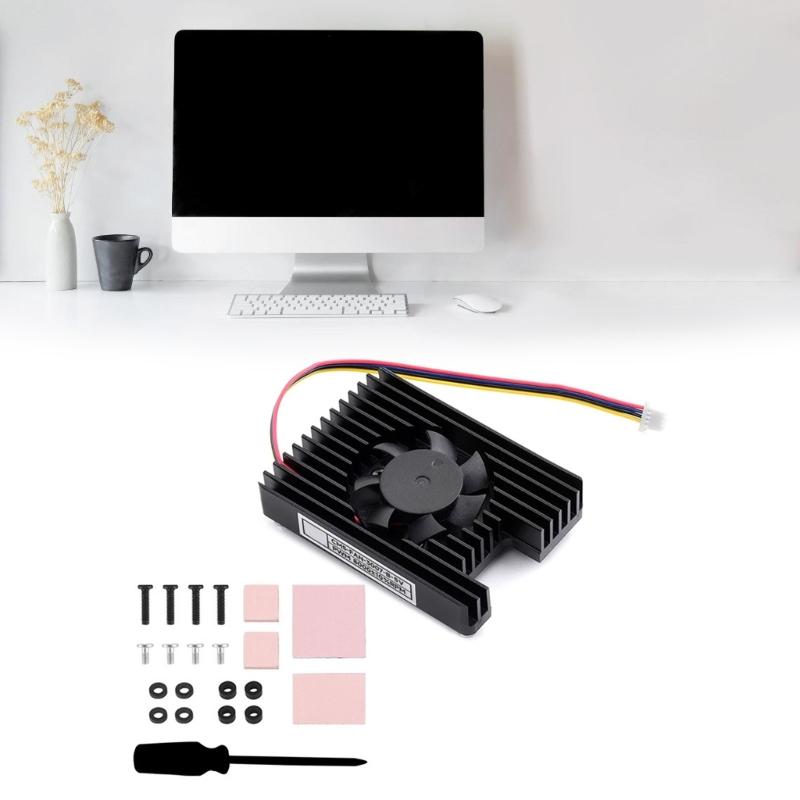 Brushless CPU Cooling Fan With Aluminum Heatsink Low Noise Radiator Heat Dissipation Fan For CM5 Development Board