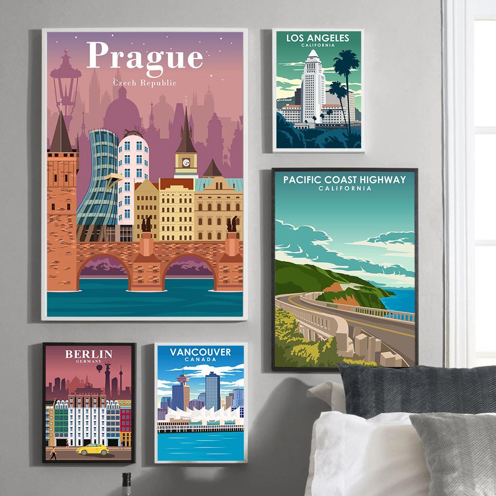 Venice Berlin Houston Travel Canvas Painting Sydney Wall Art Nordic Posters and Prints Wall Pictures for Living Room Decor