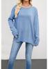 2026 European & American Women's Solid Color Knit Pullover - Autumn/Winter Loose Fit, Round Neck Sweater.