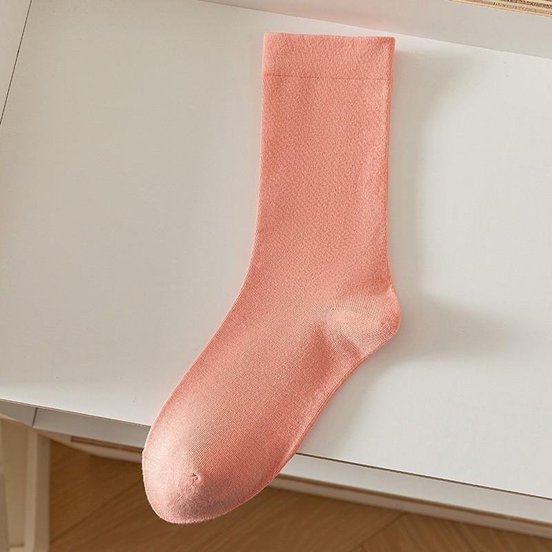 Socks Pure Cotton Stacking Socks Spring And Autumn Thin Boneless Confinement Socks Cotton Sweat-Absorbing Deodorant Medium Tube Socks Women