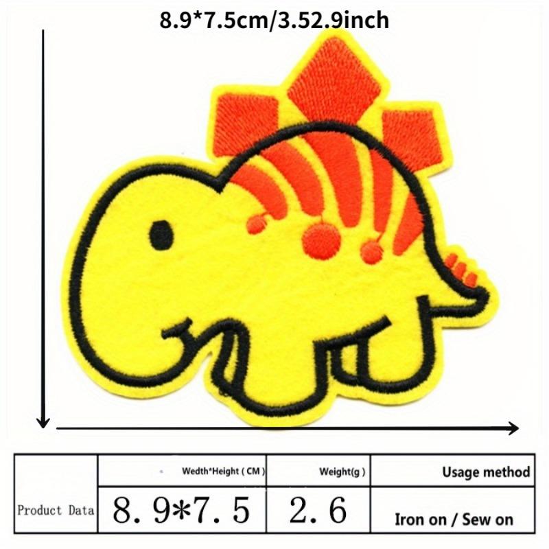14 Stück/Set Cartoon Dinosaurier Kleiderflicken Tier Stickflicken Kinderkleidung Aufnäher zum Aufnähen Bügelflicken Abzeichen Stoffapplikation