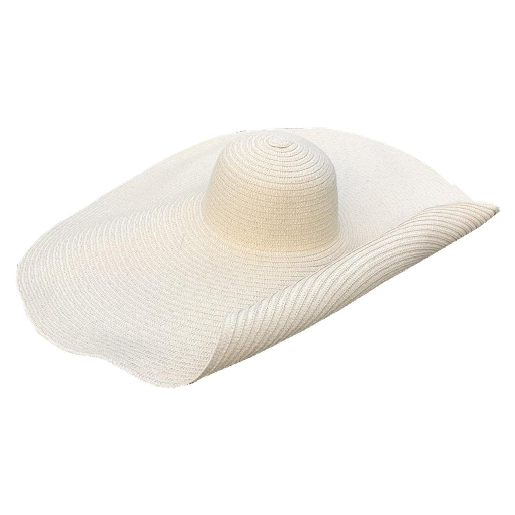 Sommer faltbar tragbar übergroßer Sonnenhut für Damen elegant 70 cm Durchmesser großer breiter Rand Strohhut mehrfarbig Gorras Strandkappe