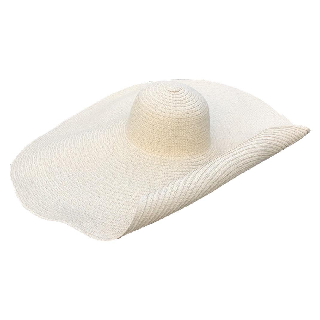 Sommer faltbar tragbar übergroßer Sonnenhut für Damen elegant 70 cm Durchmesser großer breiter Rand Strohhut mehrfarbig Gorras Strandkappe One Size beige