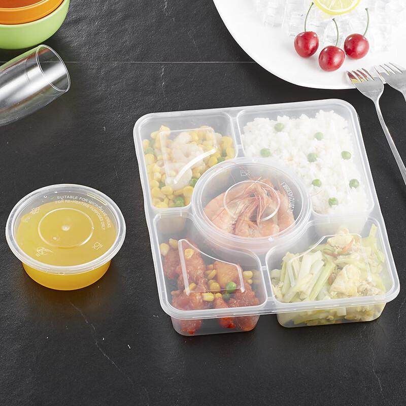 Disposable 5-Compartment Takeout Lunch Box Set
