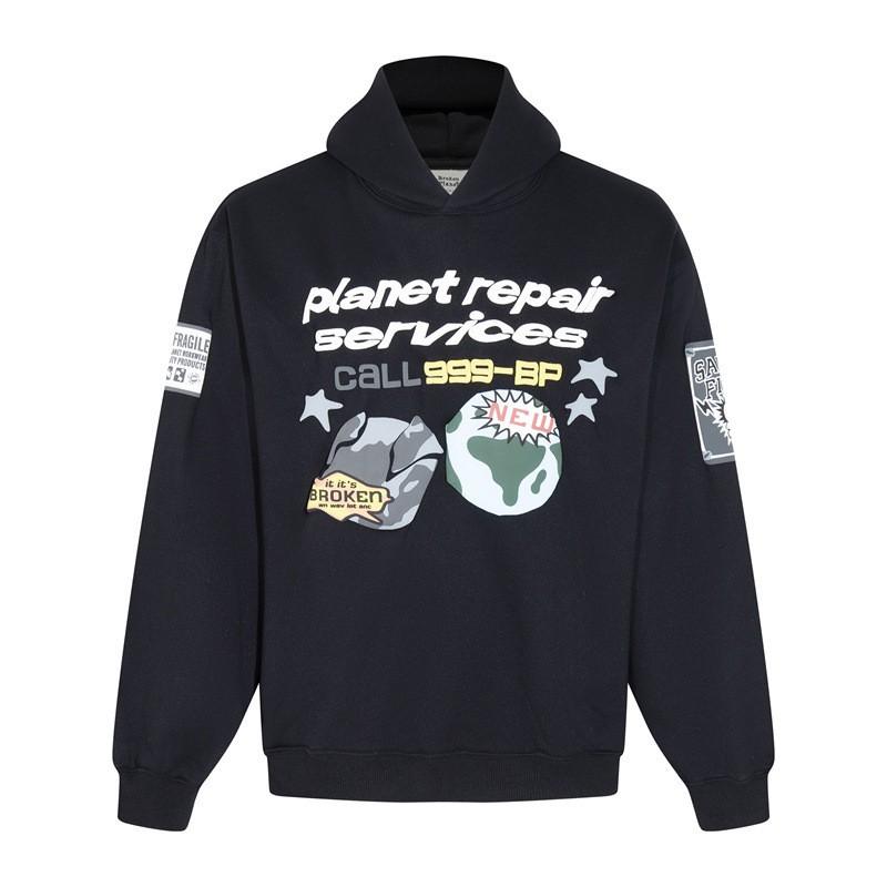 Broken Planet Hoodie Mens Oversized Streetwear Cotton Sweatshirt With Graphic Print 2025