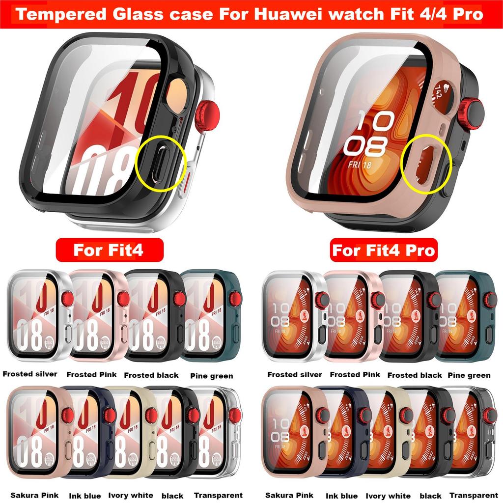 Tempered Glass Case For Huawei Watch Fit 4/4 Pro Smart Watch Case Screen Protector Bumper For Huawei Fit4 Cover Accesssories