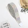 Self-adhesive Faux Crystal Tape Rhinestones Needlework Hot Fix Chain Sticker Ribbon DIY Crafts Gift Wrapping Package Party Decoration Supplies Ribbon