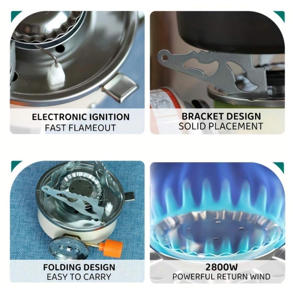 Портативная бутановая печь с круглым картриджем — фото 12