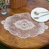 Anti Scalding Table Mats Floral Embroidered Lace Doily, Vintage Style Sheer Placemat, Mat Decorative Fabric for Restaurants Elegant Doilies Tea Party,