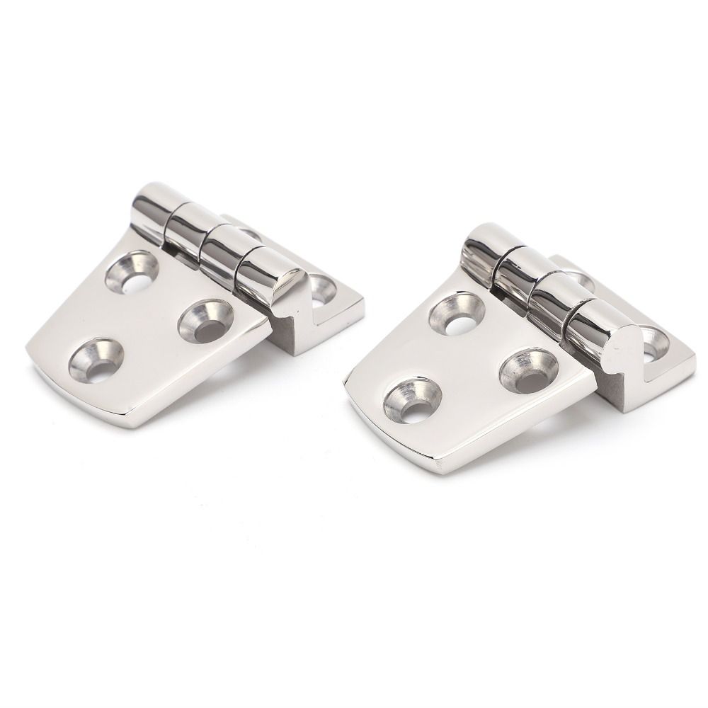 2 PCS 316 Stainless Steel Marine Offset Hinge Mirror Polished 2-1/5" x 1-1/2" Boat Shortside Hinge Offset Short Side Design