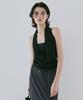 Baillie Textured Cowl Halter Neck (Black)