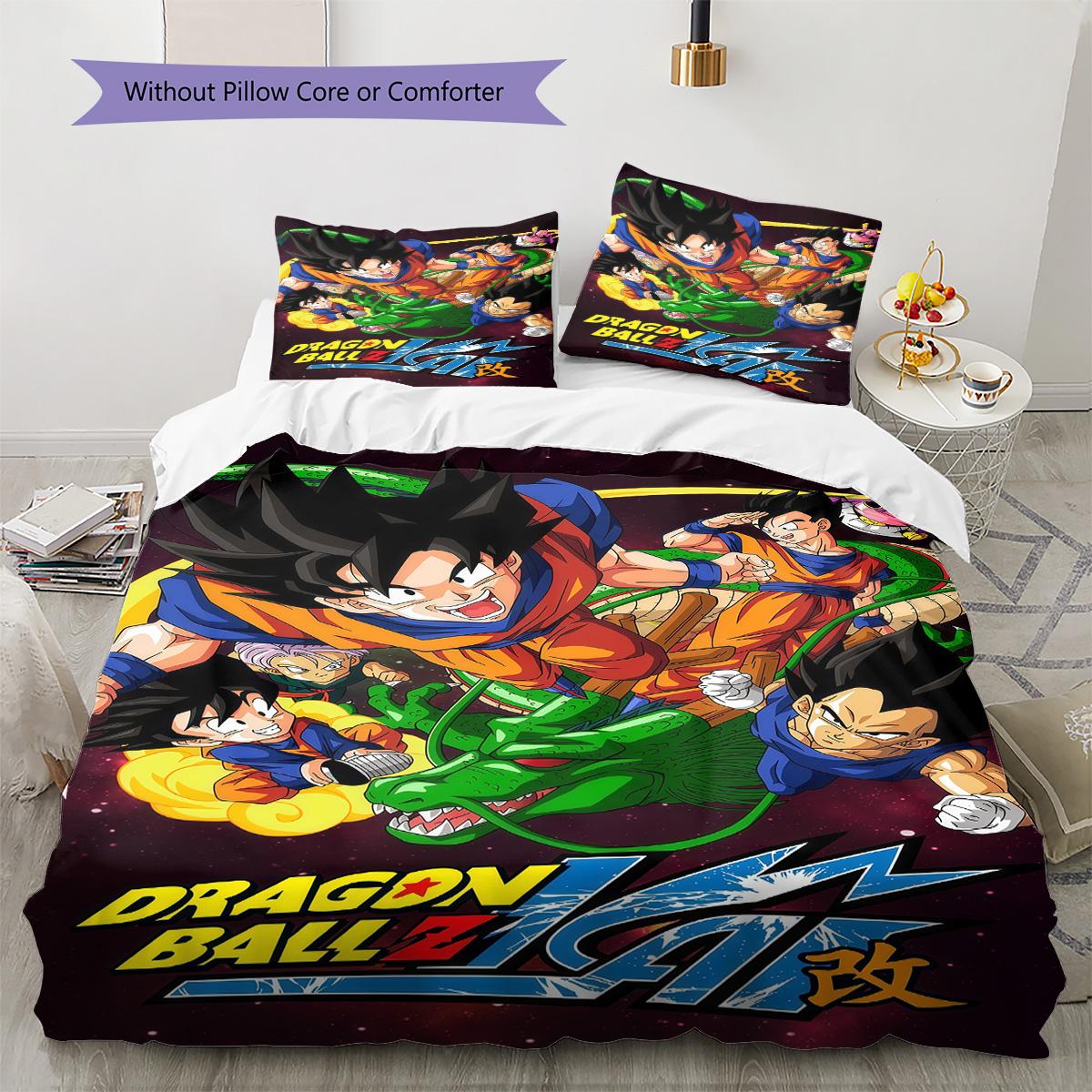 Dragon Ball Print 3PCS Bedding Set Microfiber Duvet Cover with Pillow Shams Fashion Home Textile for Bedroom 135x200cm